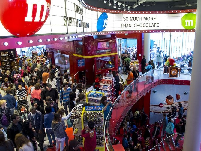 M&M's World's Biggest Candy Shop on Leicester's Square, London